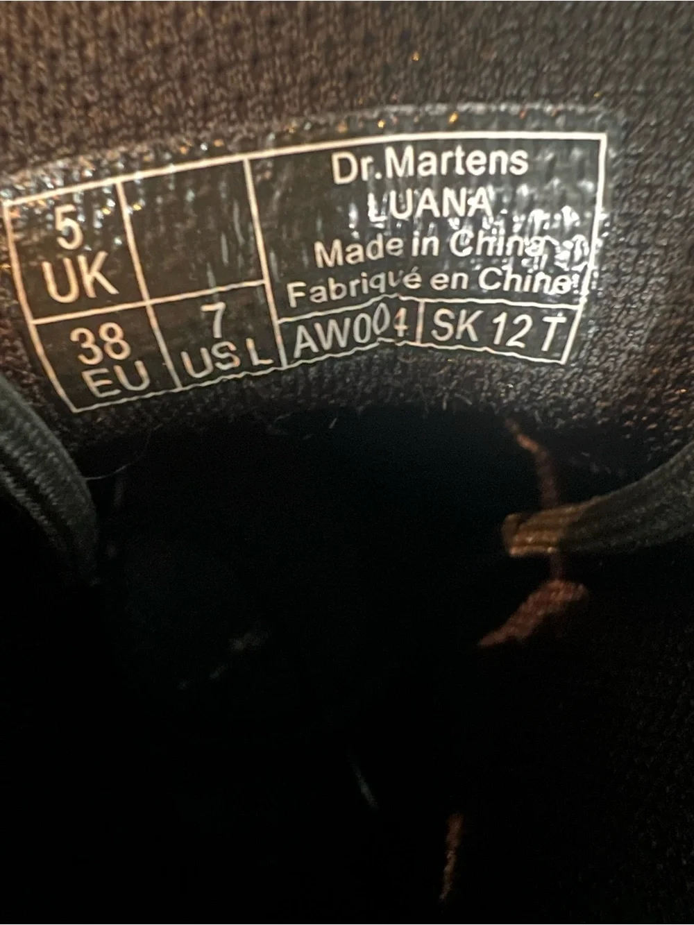 Dr. Martens Luana Black Leather 7 Eye Combat Boots Women’s US 7 EU 38